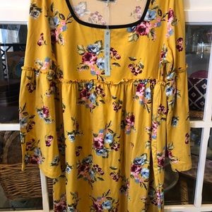 Floral Print Baby Doll Style Dress NWT